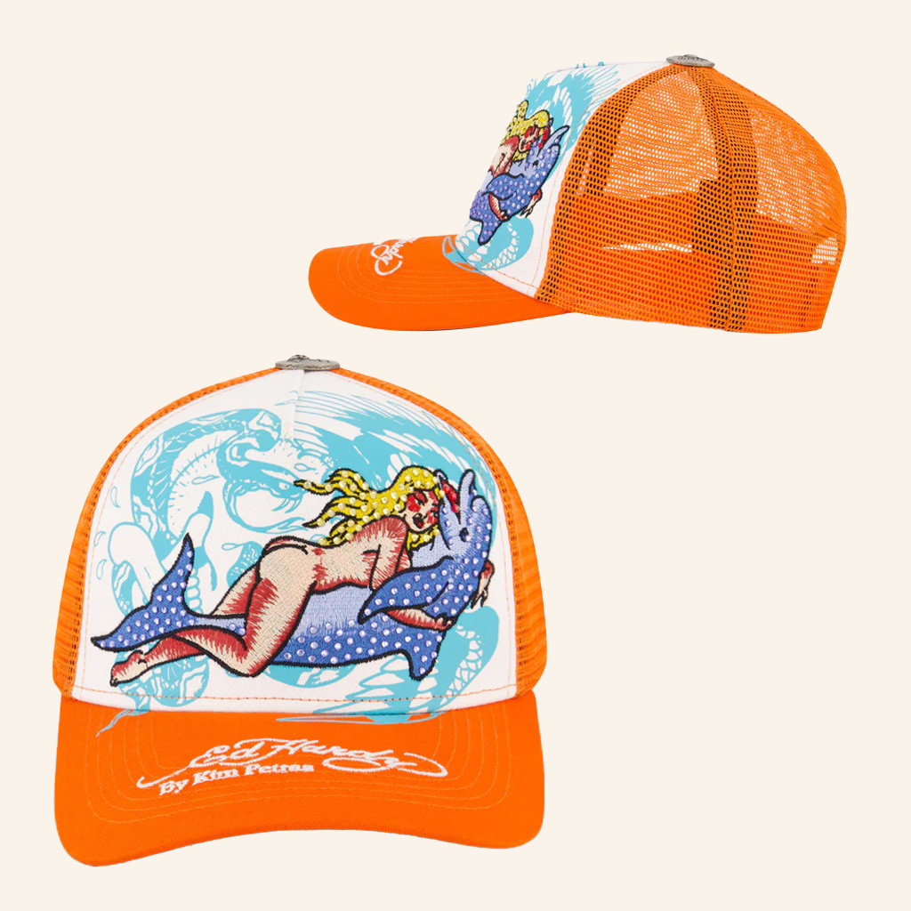 Ed Hardy Merch Dolphin Girl Trucker Hat Xmas Gifts For Wife Ed Hardy Merch Dolphin Girl Trucker Hat Xmas Gifts For Wife