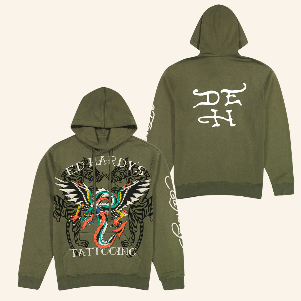 Ed Hardy Merch Dragon Wings Hoodie Ed Hardy Hoodie Birthday Present For Husband