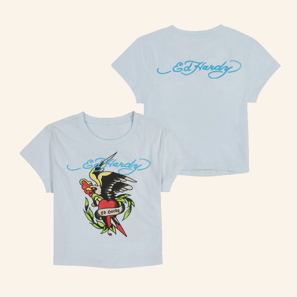 Ed Hardy Merch Eagle Heart Baby Tee Christmas Gifts For Girlfriend