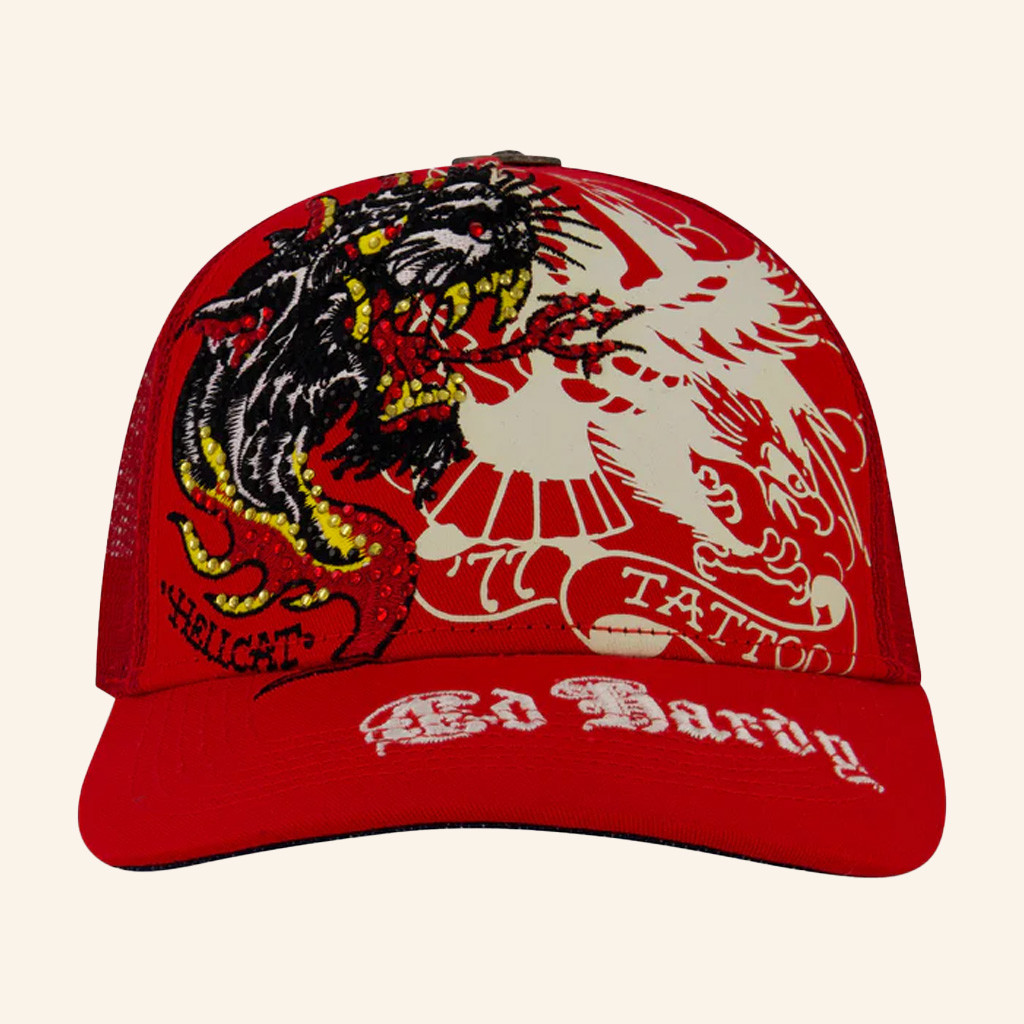 Ed Hardy Merch Eagle Panther Trucker Hat Ed Hardy Hat Xmas Gifts For Husband