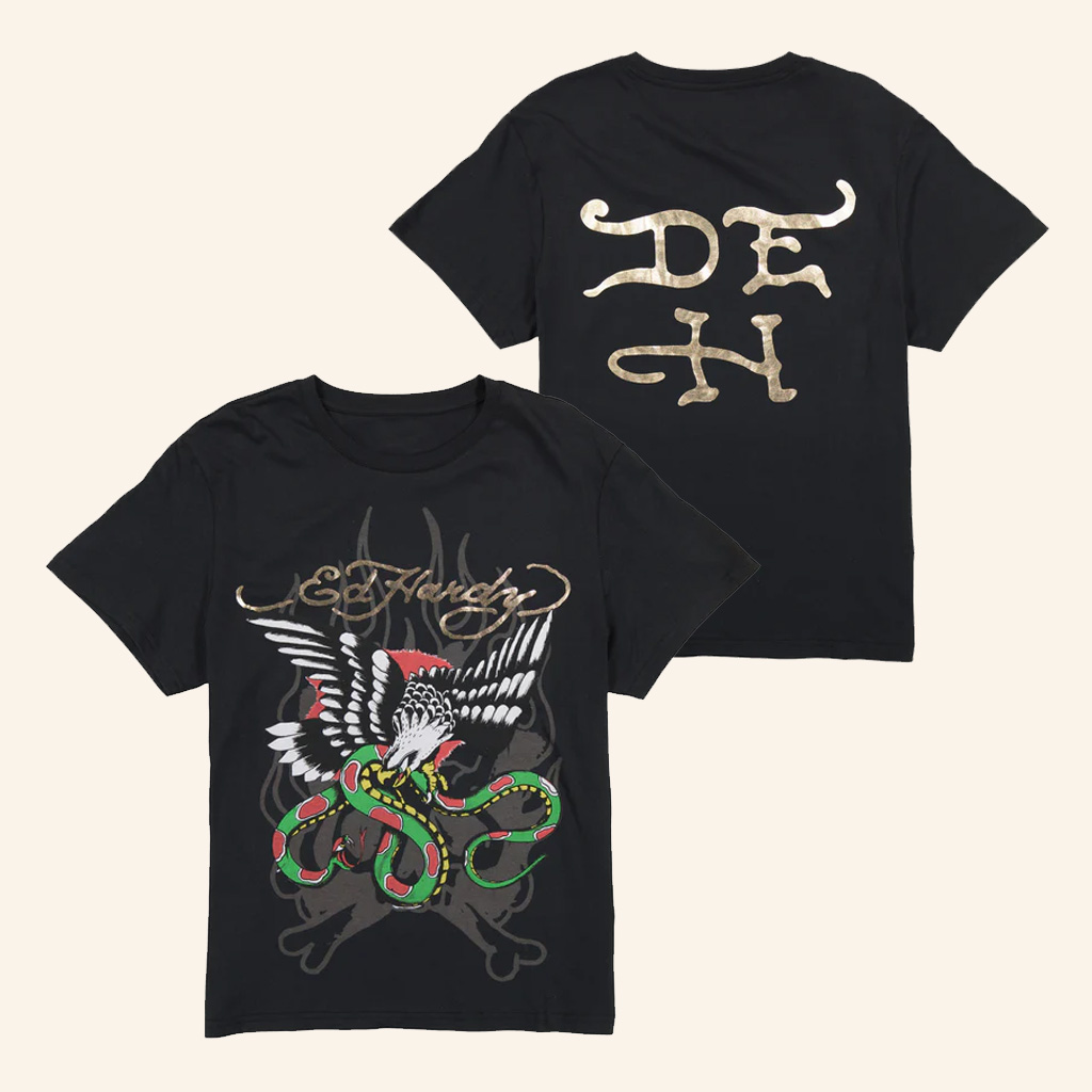 Ed Hardy Merch Eagle Snake T-Shirt Christmas Present For Dad Ed Hardy Merch Eagle Snake T-Shirt Christmas Present For Dad