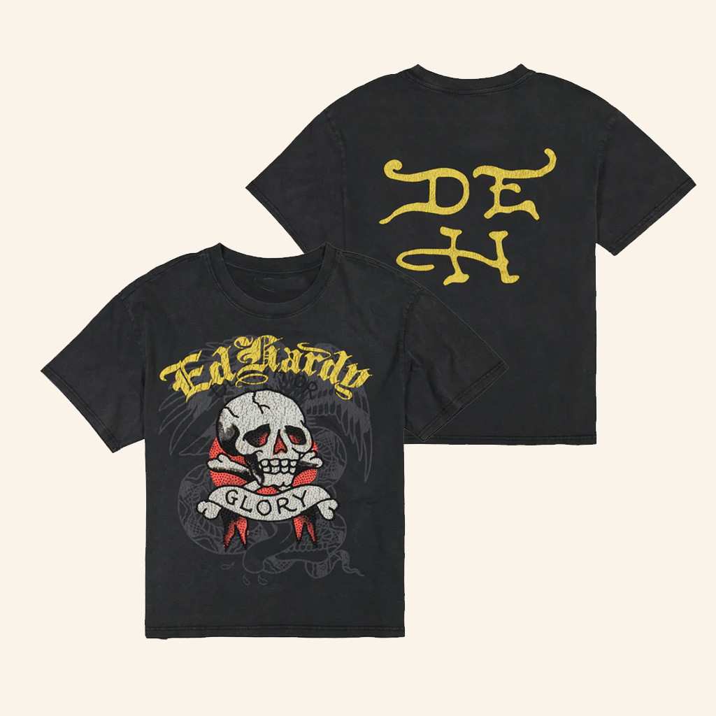 Ed Hardy Merch Glory Skull Ed Hardy Shirt Smoking Kills T-Shirt Presents For Dad