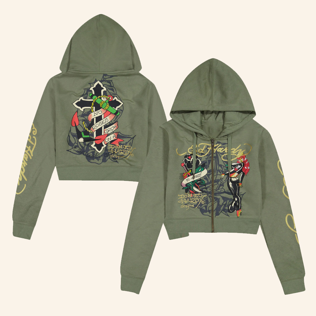 Ed Hardy Merch Hello Sailor Cropped Zip Hoodie Ed Hardy Hoodie Birthday Present For Sister Ed Hardy Merch Hello Sailor Cropped Zip Hoodie Ed Hardy Hoodie Birthday Present For Sister