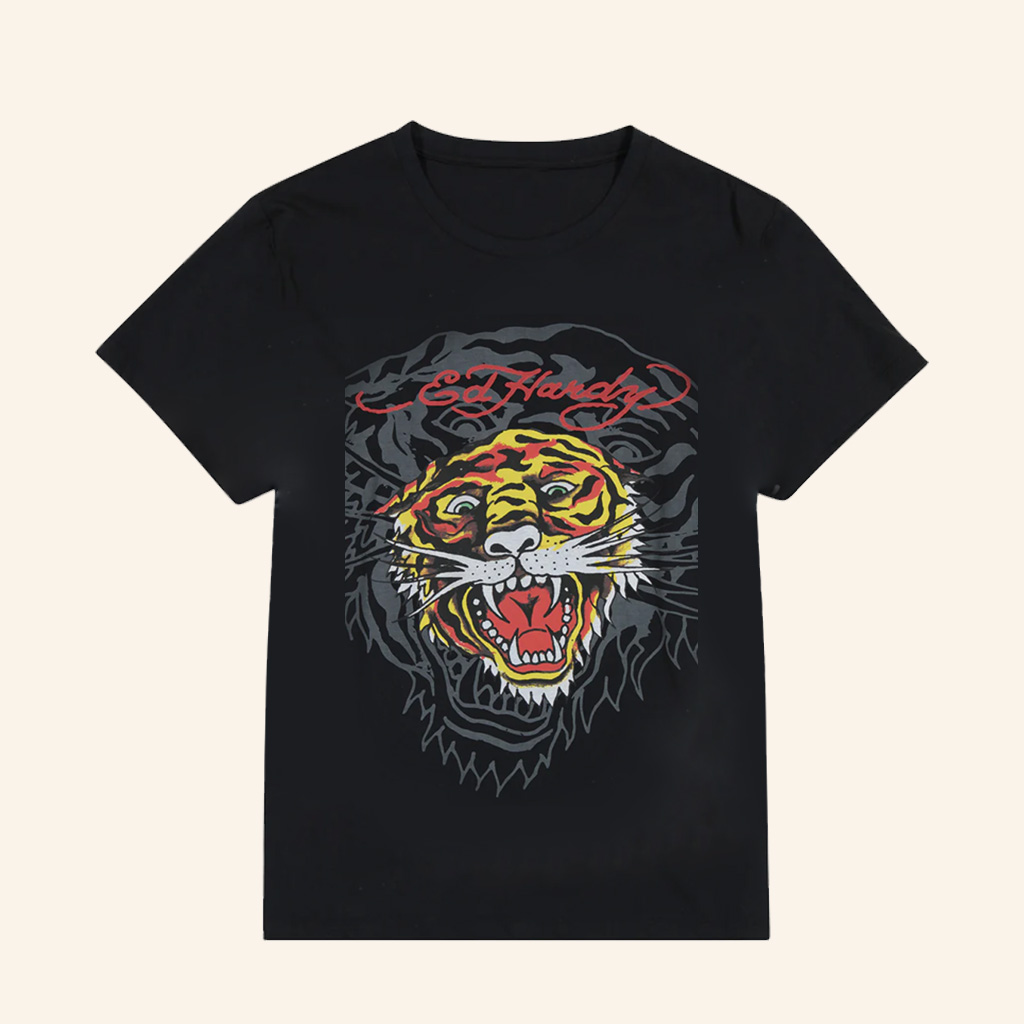 Ed Hardy Merch Layered Tiger T-Shirt Christmas Gifts For Brother