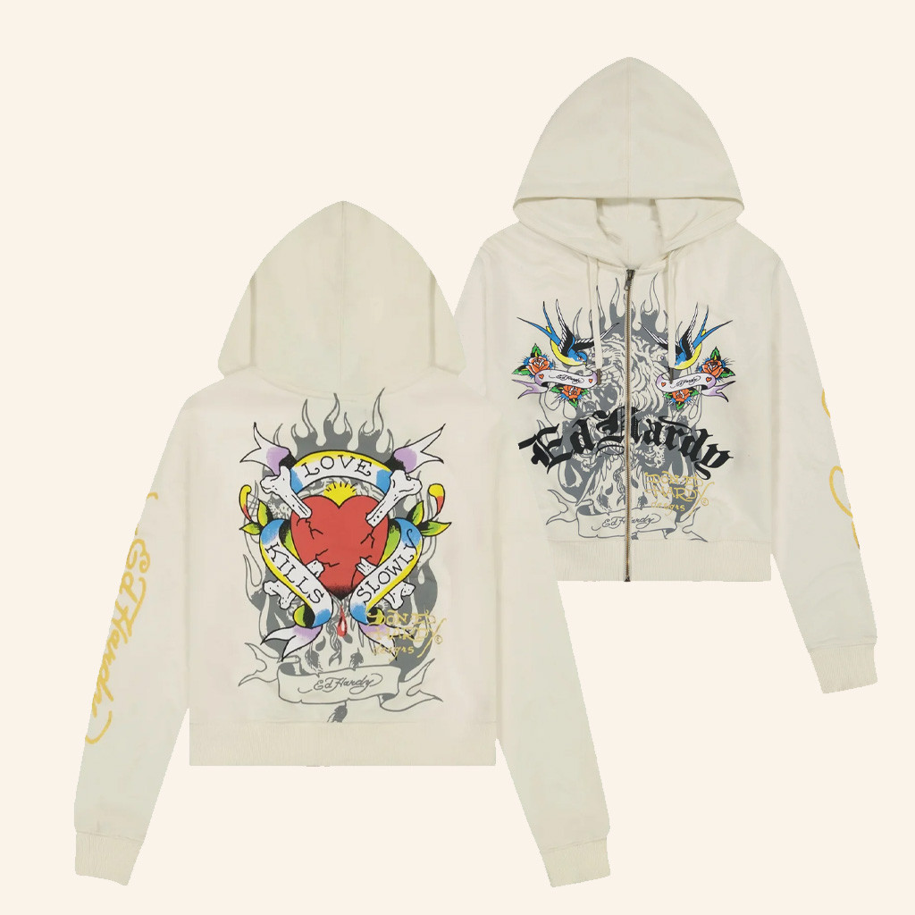 Ed Hardy Merch LKS Heart Cropped Zip Hoodie Ed Hardy Hoodie Birthday Present For Sister Ed Hardy Merch LKS Heart Cropped Zip Hoodie Ed Hardy Hoodie Birthday Present For Sister