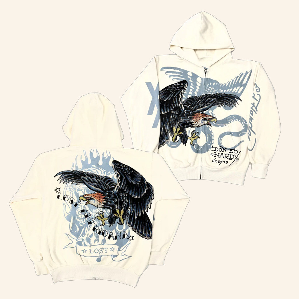Ed Hardy Merch Lost Americana Eagle Zip Hoodie Christmas Gifts For Boyfriend Ed Hardy Merch Lost Americana Eagle Zip Hoodie Christmas Gifts For Boyfriend