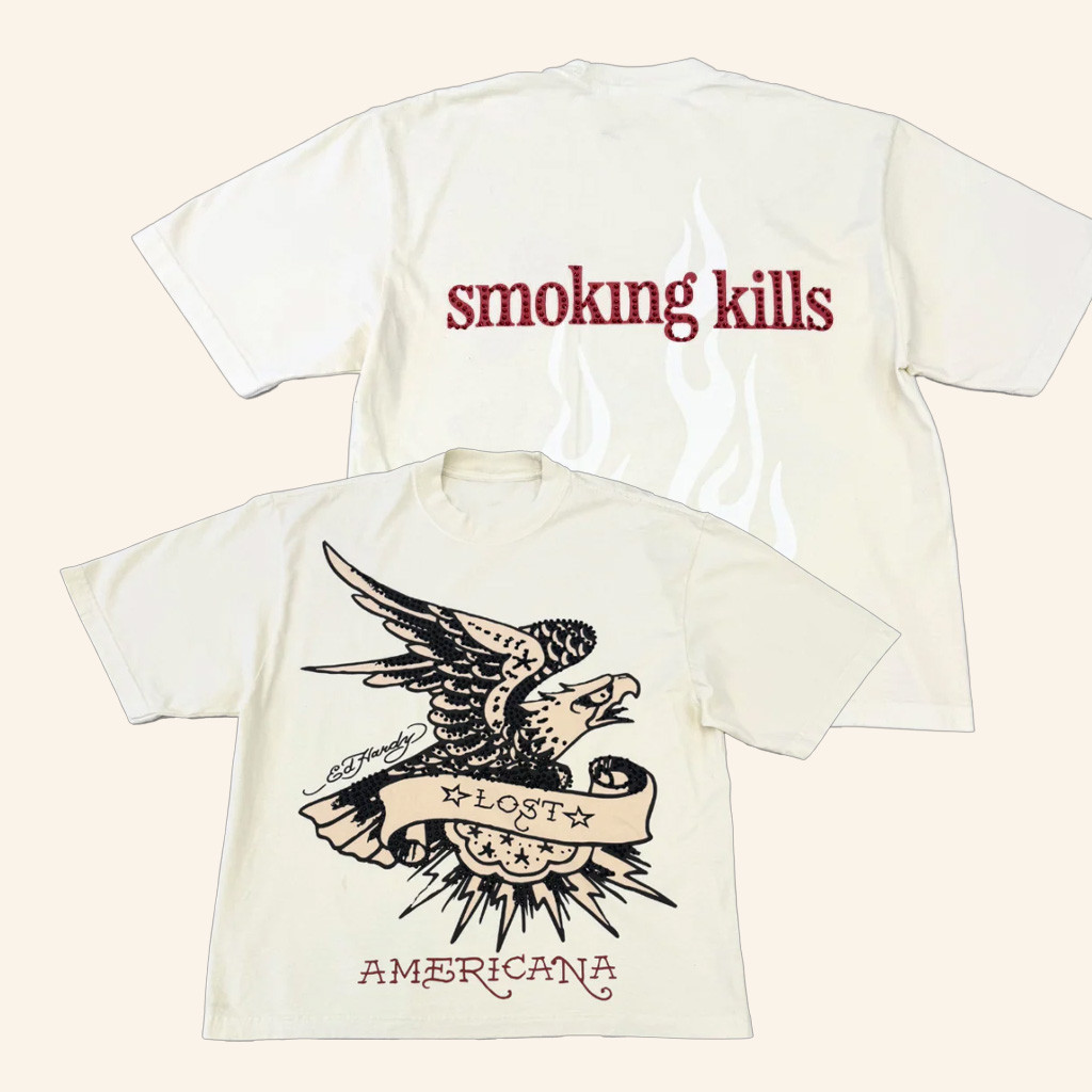 Ed Hardy Merch Lost Eagle T-Shirt Smoking Kills Shirt Gift Ideas For Brother