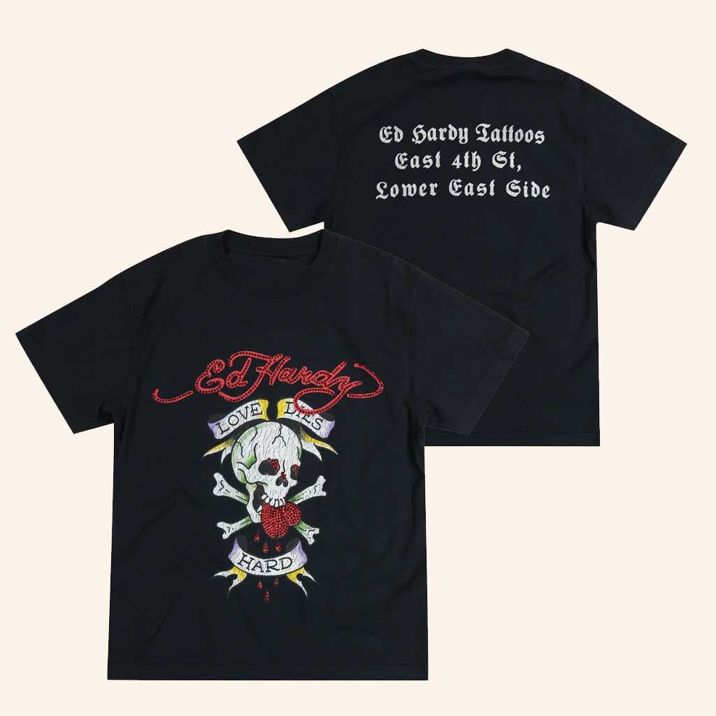 Ed Hardy Merch Love Dies Hard Skull T-Shirt Christmas Ideas For Him
