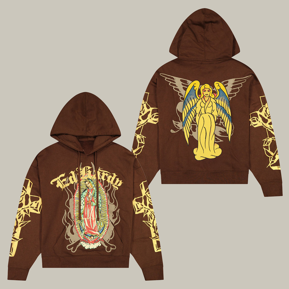 Ed Hardy Merch Mary Mother Hoodie Tattoo Art Ed Hardy Clothing Christian Christmas Gifts