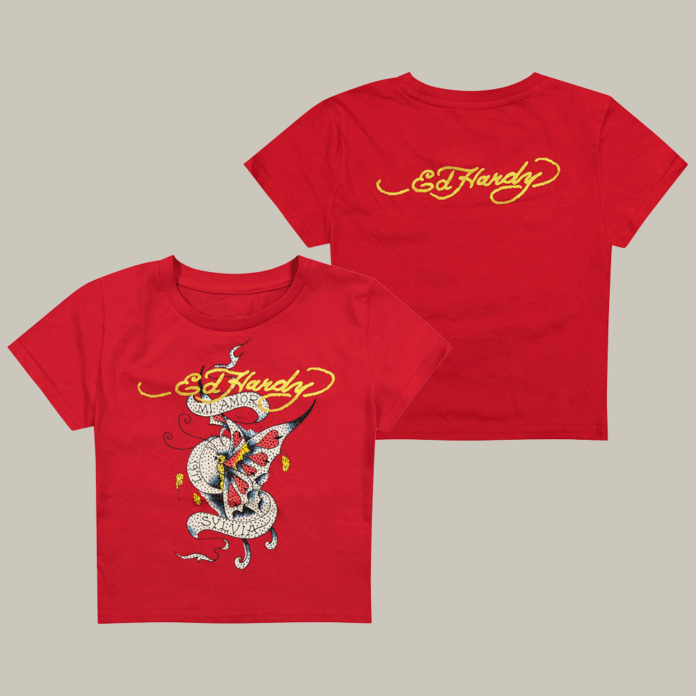 Ed Hardy Merch Mi Amore Baby Tee Ed Hardy Clothing Tattoo Art Gifts For Art Lovers