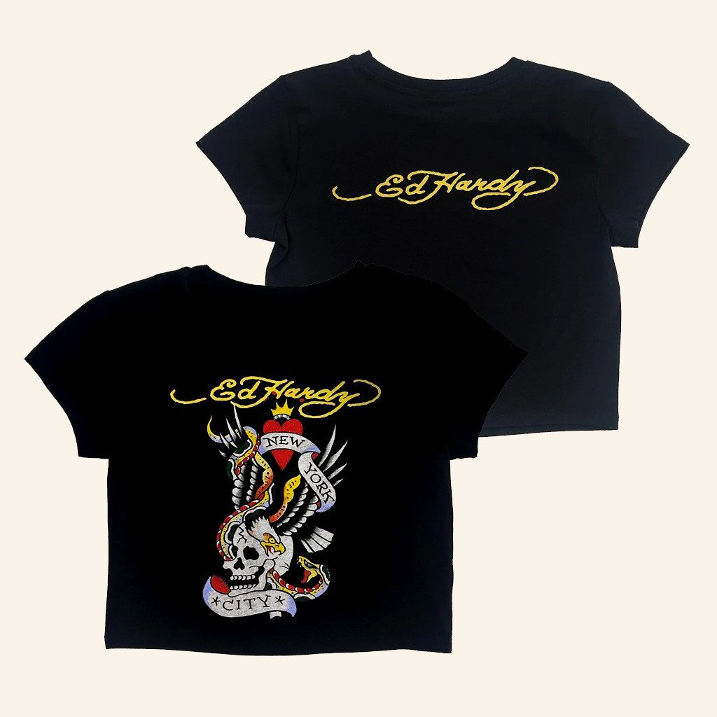 Ed Hardy Merch NYC Skull Baby Tee Christmas Presents For Sister