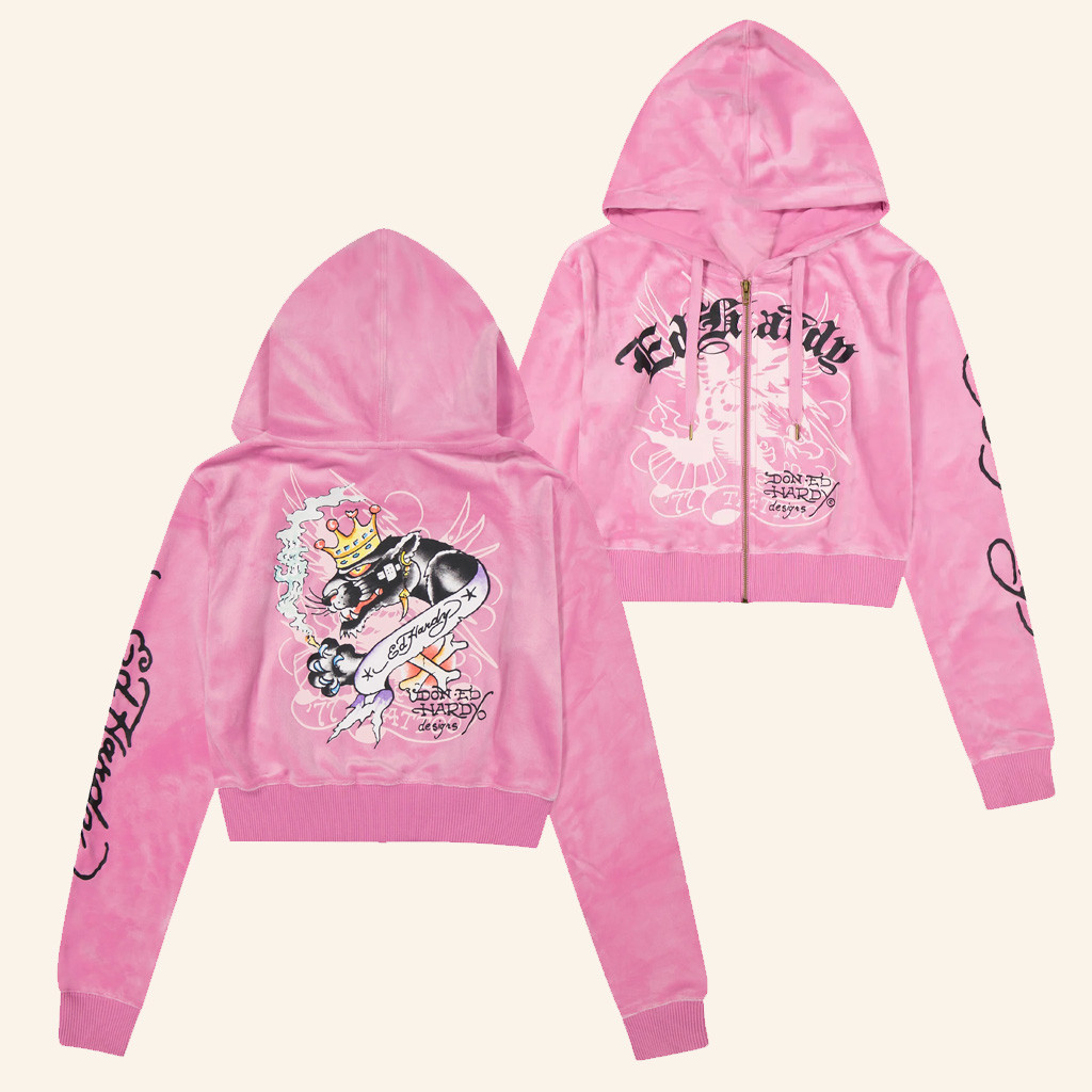 Ed Hardy Merch Panther Crown Cropped Zip Hoodie Ed Hardy Hoodie Christmas Gifts For Wife Ed Hardy Merch Panther Crown Cropped Zip Hoodie Ed Hardy Hoodie Christmas Gifts For Wife