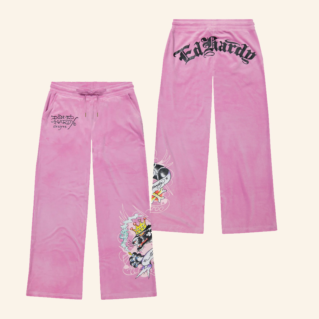 Ed Hardy Merch Panther Crown Sweatpants Ed Hardy Clothing Gifts For Her