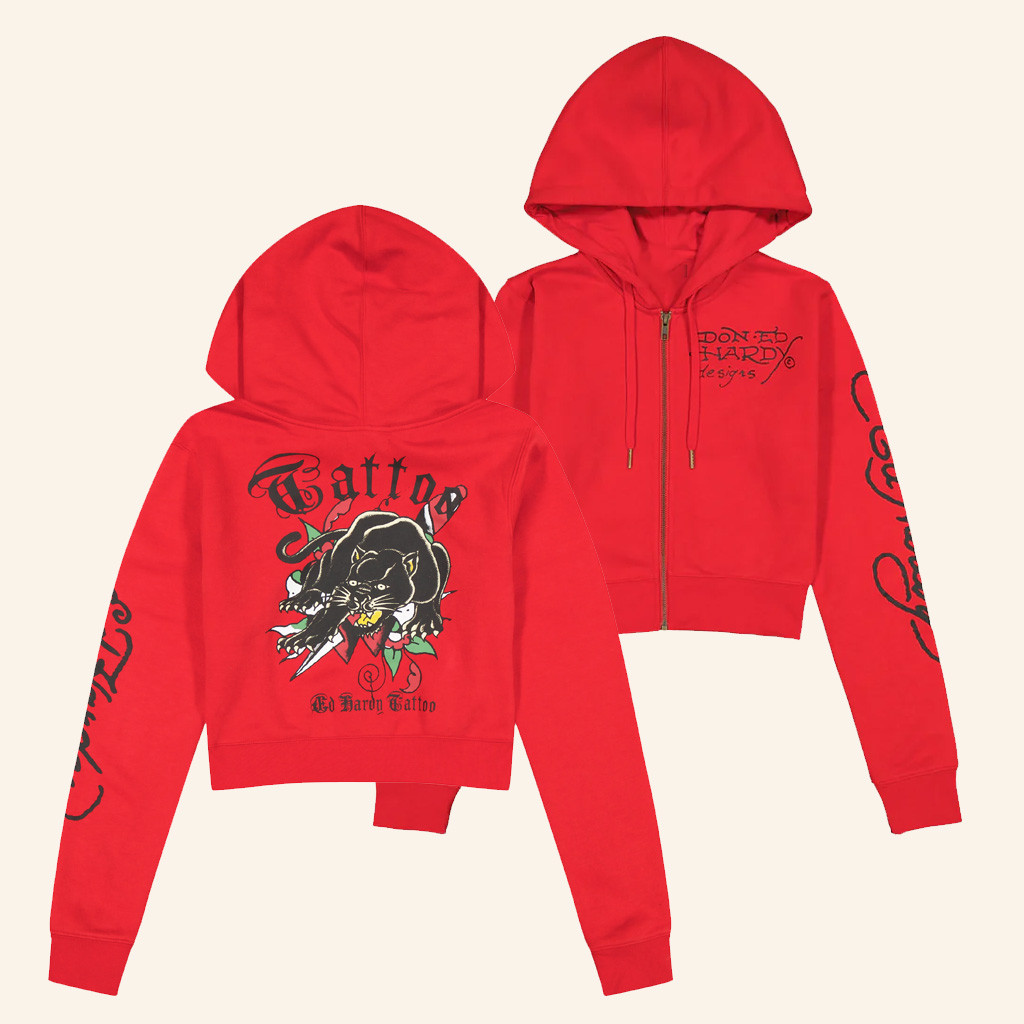 Ed Hardy Merch Panther Dagger Cropped Zip Hoodie Ed Hardy Hoodie Christmas Gifts For Daughter Ed Hardy Merch Panther Dagger Cropped Zip Hoodie Ed Hardy Hoodie Christmas Gifts For Daughter
