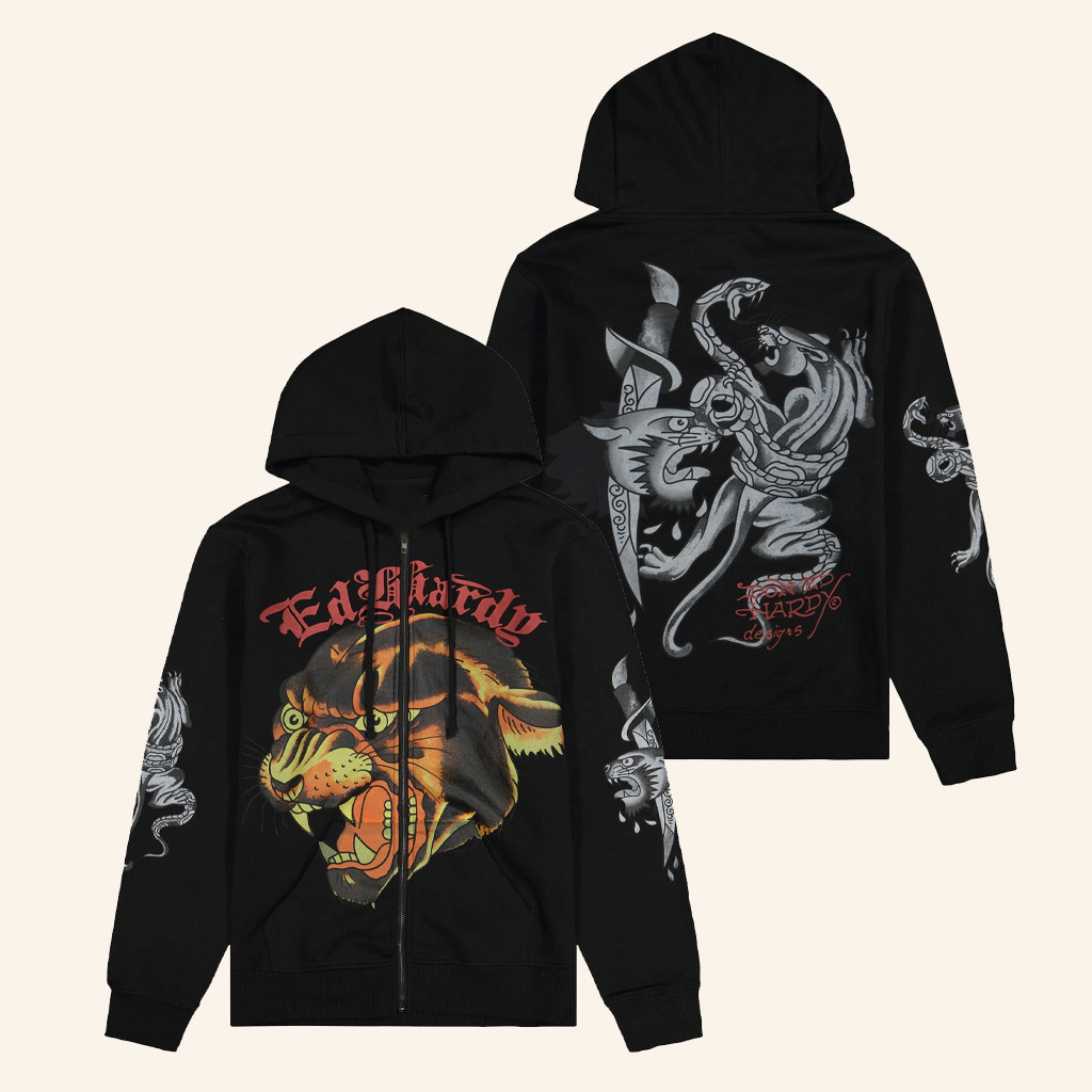 Ed Hardy Merch Panther Ed Hardy Zip Hoodie Birthday Presents For Son