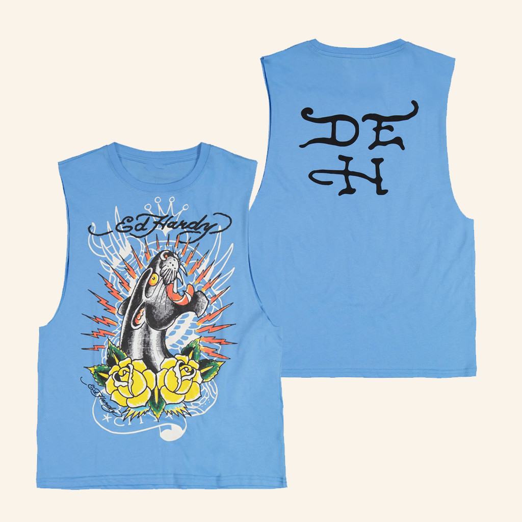 Ed Hardy Merch Panther Roses Muscle Tank Ed Hardy Clothing Gifts For Brother Ed Hardy Merch Panther Roses Muscle Tank Ed Hardy Clothing Gifts For Brother