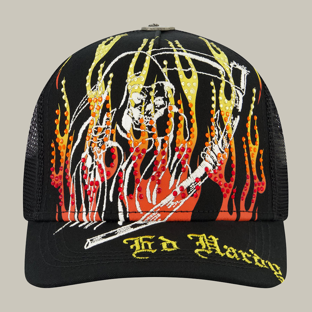 Ed Hardy Merch Reaper Flame Hat Tattoo Art Ed Hardy Cap Unique Gifts For Brothers