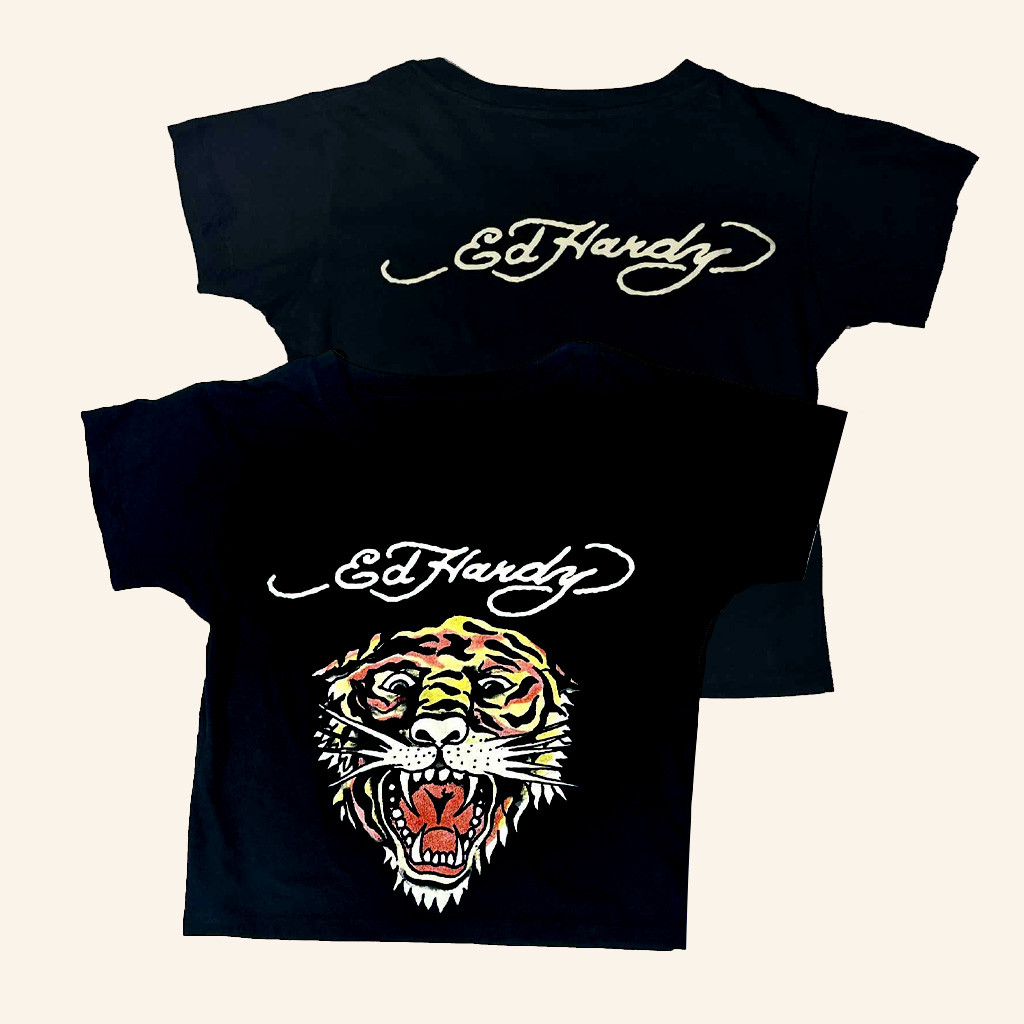 Ed Hardy Merch Retro Tiger Baby Tee Ed Hardy Shirt Best Christmas Gifts For Girlfriend