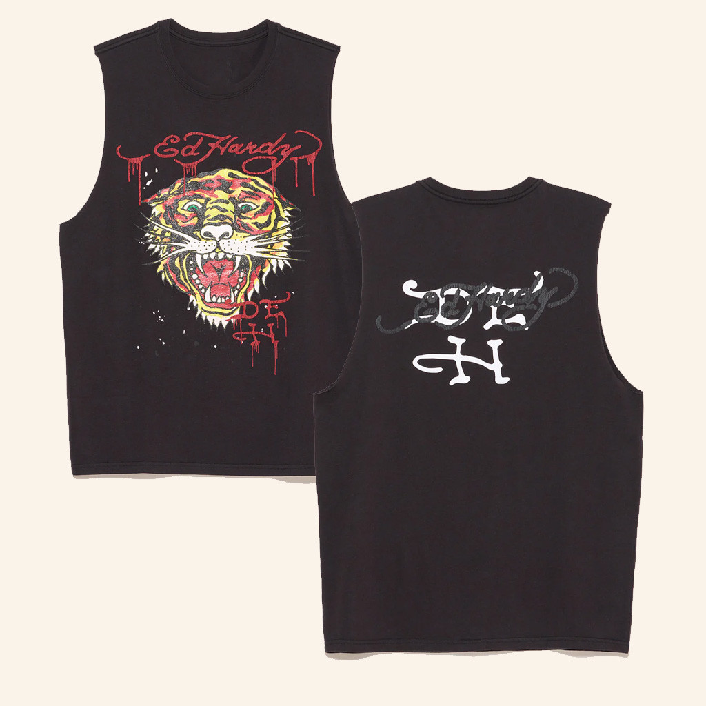 Ed Hardy Merch Retro Tiger Muscle Tank Best Christmas Gifts For Him