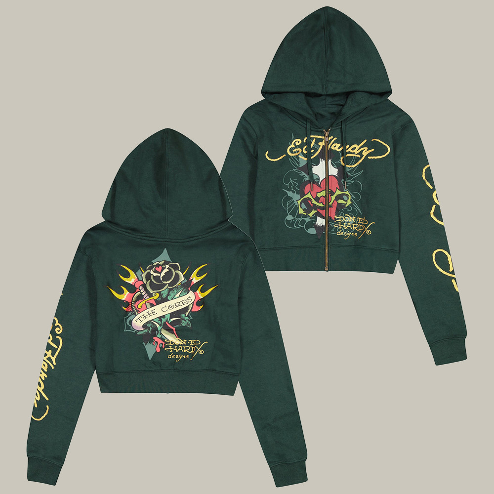 Ed Hardy Merch Sacred Heart Zip Hoodie The Corps Don Ed Hardy Design Hoodie Presents