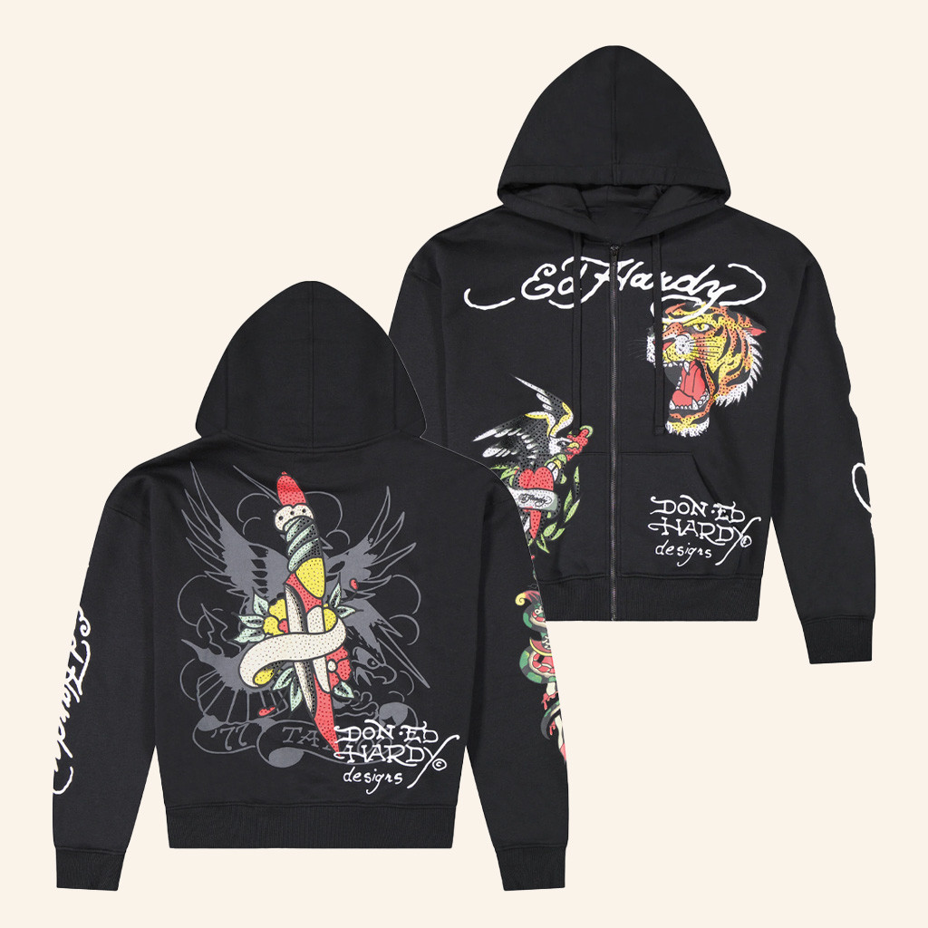 Ed Hardy Merch Tiger Eagle Zip Hoodie Ed Hardy Hoodie Best Gifts For Father Ed Hardy Merch Tiger Eagle Zip Hoodie Ed Hardy Hoodie Best Gifts For Father