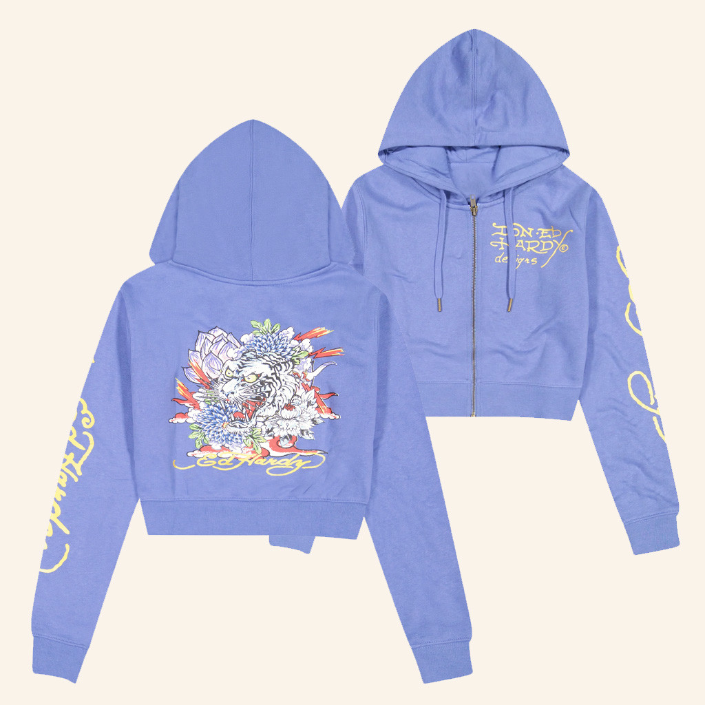 Ed Hardy Merch Tiger Lotus Cropped Zip Hoodie Ed Hardy Apparel Best Gifts For Her Ed Hardy Merch Tiger Lotus Cropped Zip Hoodie Ed Hardy Apparel Best Gifts For Her