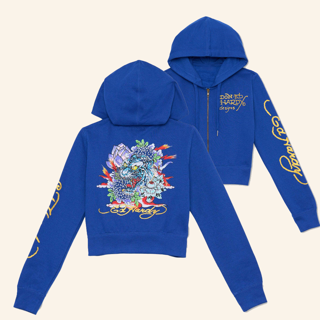 Ed Hardy Merch Tiger Lotus Cropped Zip Hoodie Ed Hardy Apparel Gifts For Girlfriend Ed Hardy Merch Tiger Lotus Cropped Zip Hoodie Ed Hardy Apparel Gifts For Girlfriend