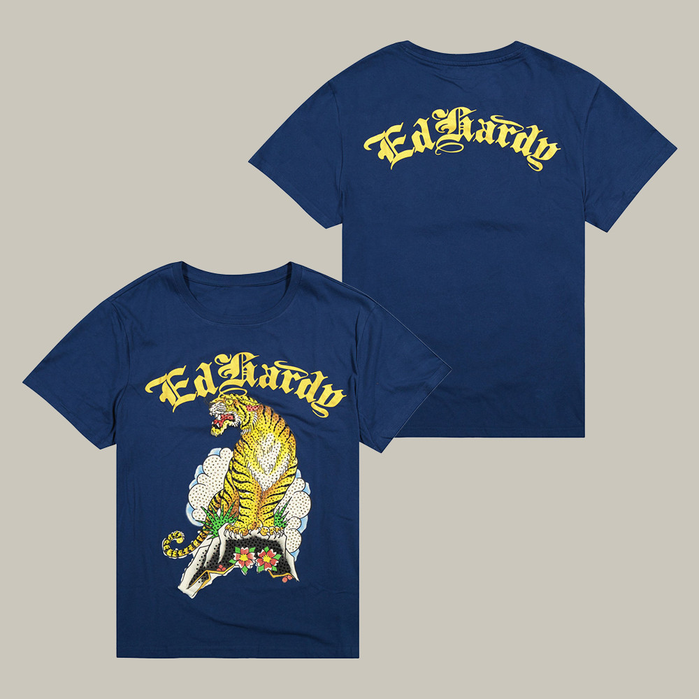 Ed Hardy Merch Tiger Mountain T-Shirt Animal Themed Ed Hardy Shirt Gifts For Tiger Lovers
