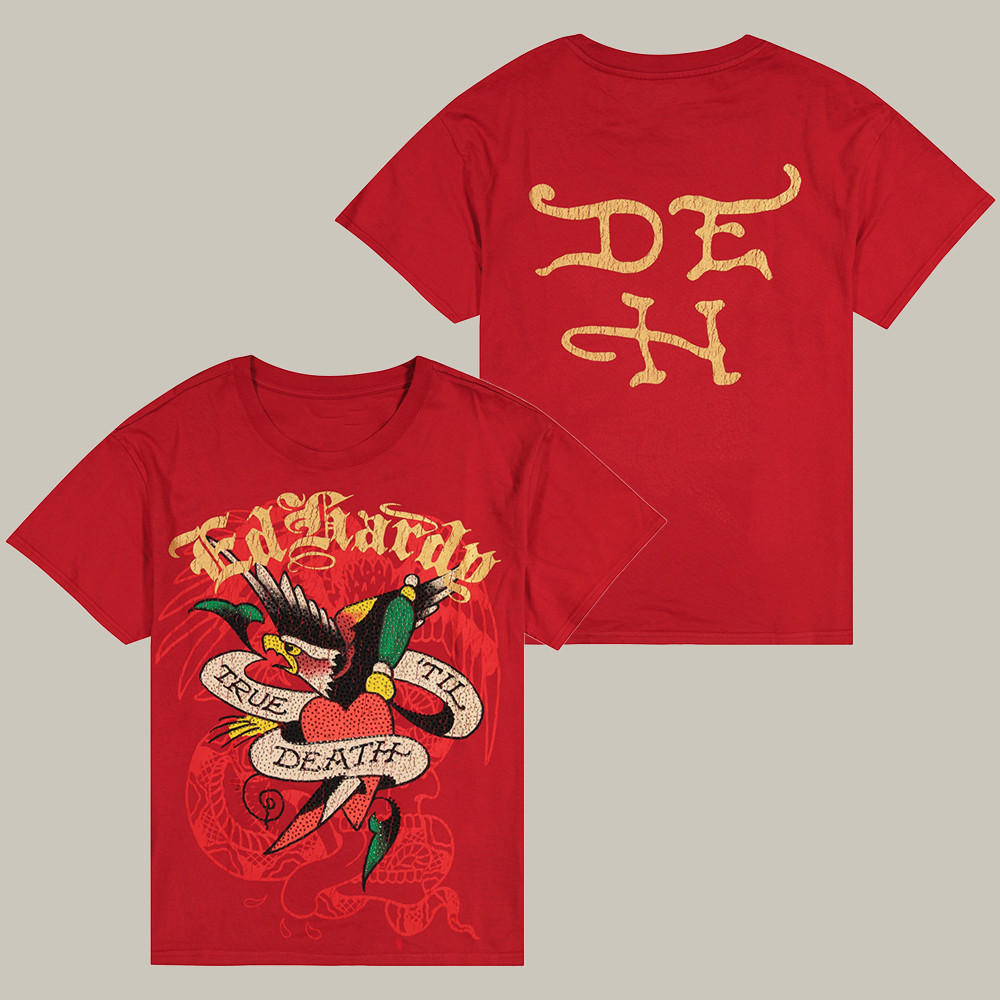 Ed Hardy Merch True Eagle T-Shirt True Til Death Ed Hardy Shirt Gifts For Eagle Lovers