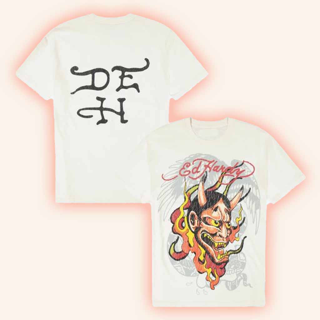 Ed Hardy Originals Merch Demon White T-Shirt Halloween Gift For Brother Ed Hardy Originals Merch Demon White T-Shirt Halloween Gift For Brother