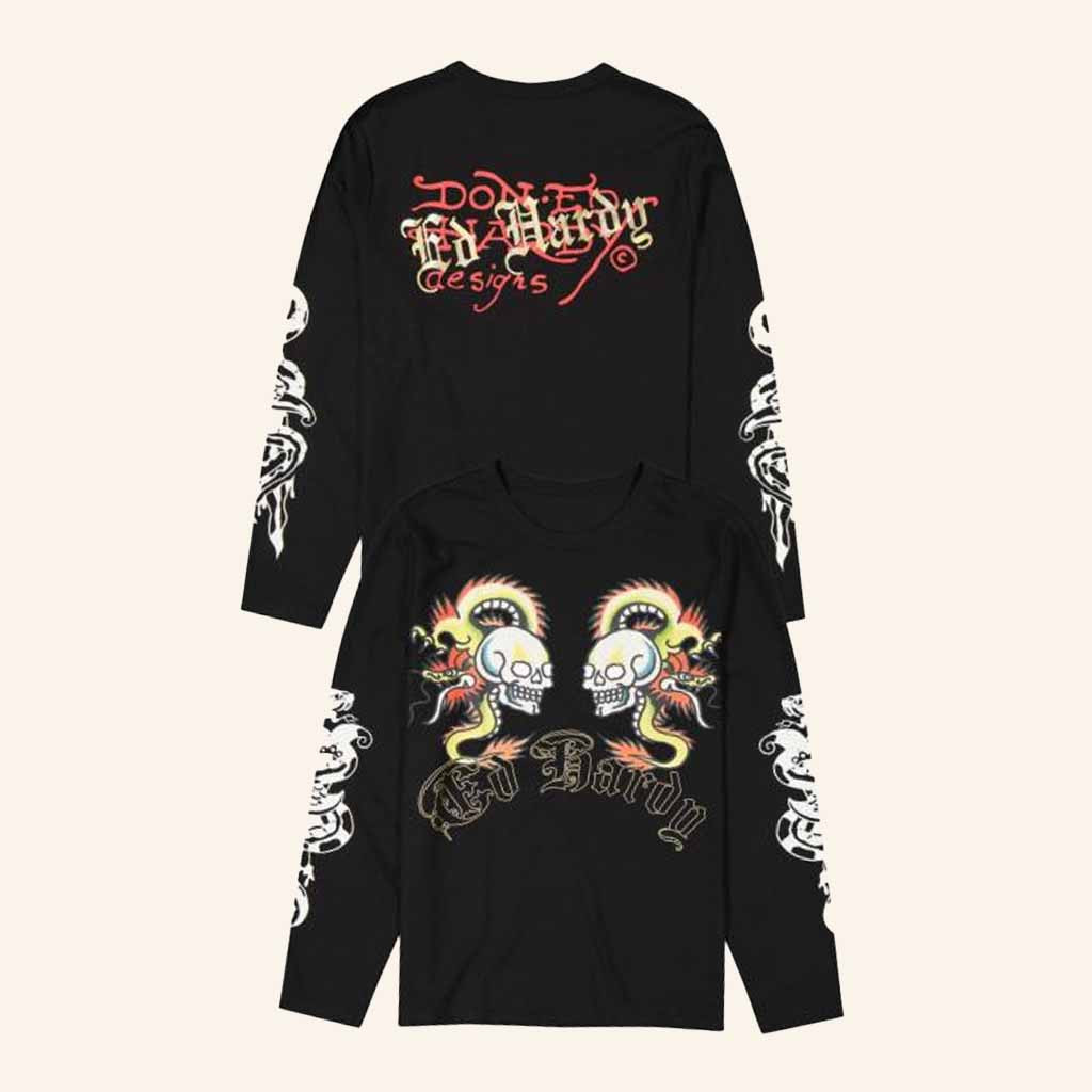 Ed Hardy Originals Merch Dragon Skull Long Sleeve Shirt Best Halloween Gifts Ed Hardy Originals Merch Dragon Skull Long Sleeve Shirt Best Halloween Gifts