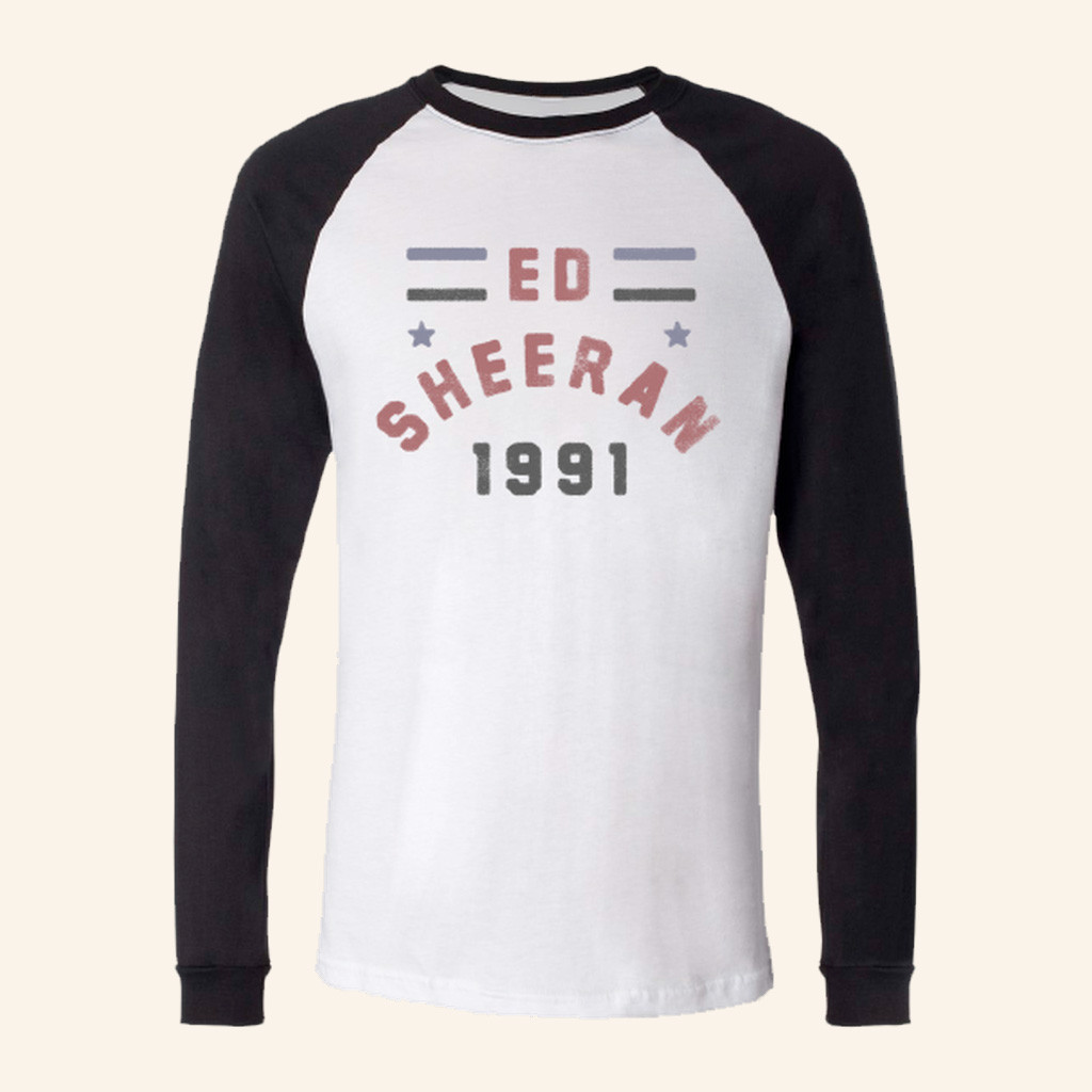 Ed Sheeran Merch 1991 Baseball Shirt Gift Ideas For Music Lovers