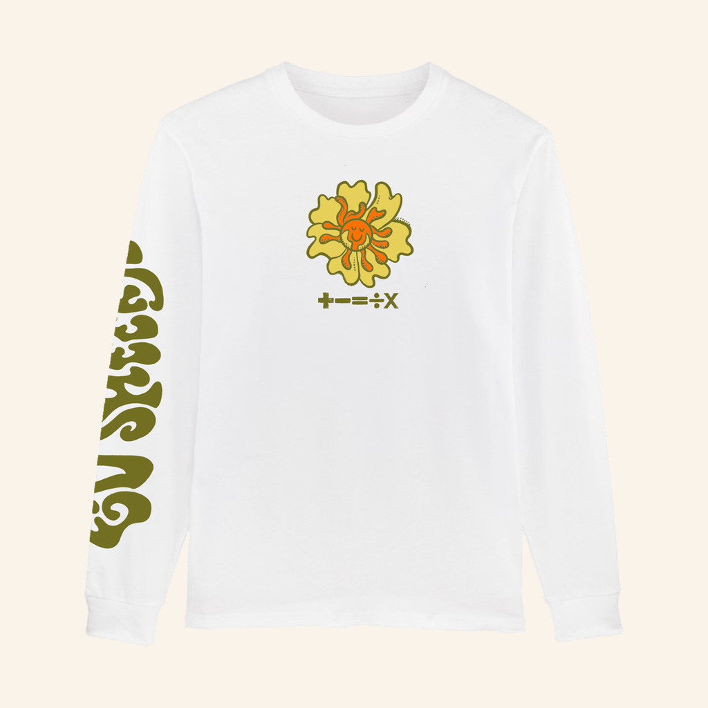 Ed Sheeran Merch Flower Head Long Sleeve T-Shirt Xmas Gifts For Girlfriend