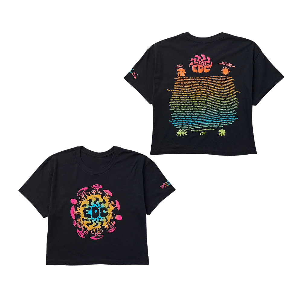 EDC Merch EDC Gradient Waves Cropped T-Shirt Gifts For Fans Anniversary Gift for Men