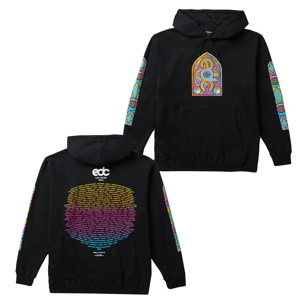 EDC Merch EDC LV Stained Glass Hoodie Gifts For Fans Father's Day Gift for Husband EDC Merch EDC LV Stained Glass Hoodie Gifts For Fans Father's Day Gift for Husband