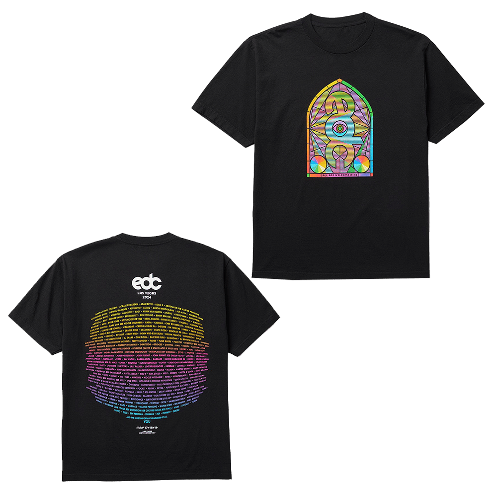 EDC Merch EDC LV Stained Glass Lineup T-Shirt Gifts For Fans Vintage Hoodie Gift for Men