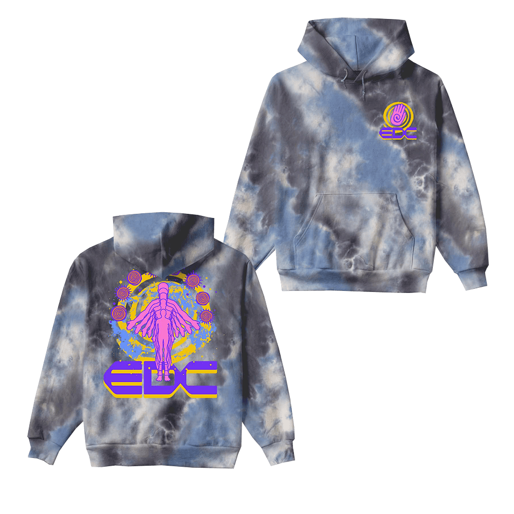 EDC Merchandise EDC Ascendance Tie Dye Hoodie Gifts For Music Fans Retro Gift for Him