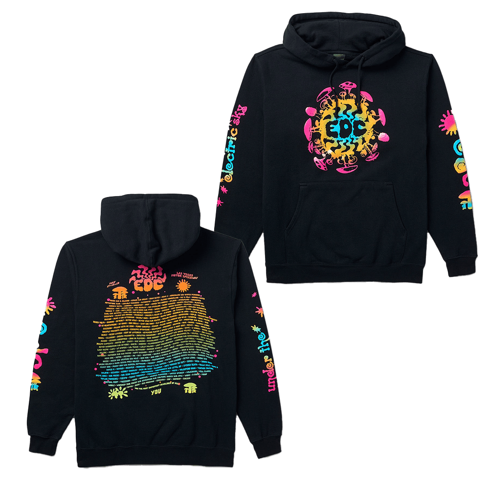 EDC Merchandise EDC Gradient Waves Lineup Hoodie Gifts For Music Fans Birthday Gift for Husband EDC Merchandise EDC Gradient Waves Lineup Hoodie Gifts For Music Fans Birthday Gift for Husband