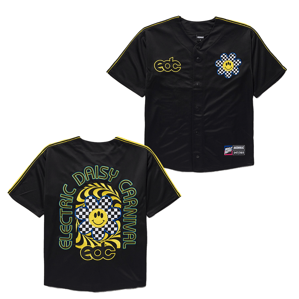 EDC Merchandise EDC Sunflower Smiles Baseball Jersey Gifts For Music Fans