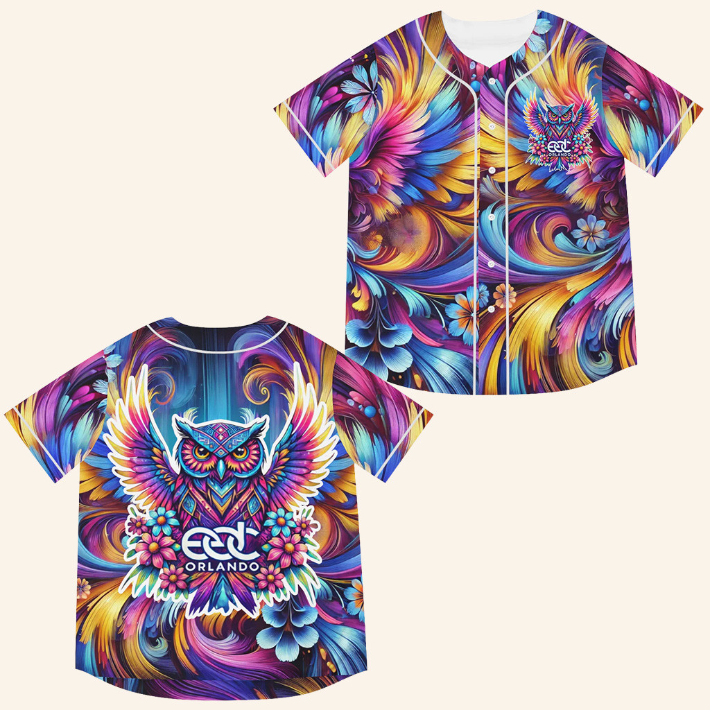 EDC Orlando Baseball Jersey OWL Rave Jersey Orlando Merch Birthday Gifts For Music Lovers