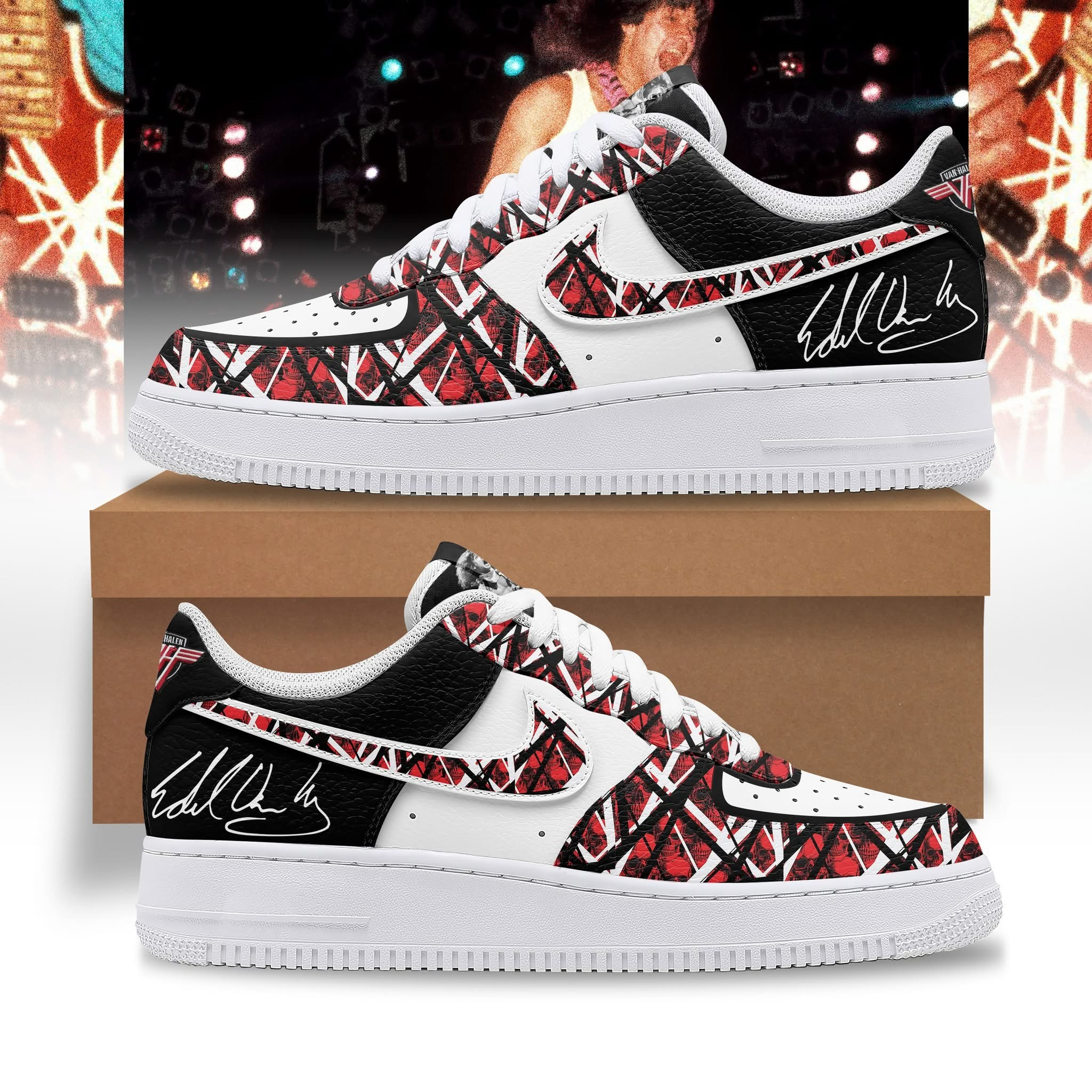 Eddie Van Halen Air Force 1 Shoes Sneakers Merchandise Unique gifts For Van Halen Fans