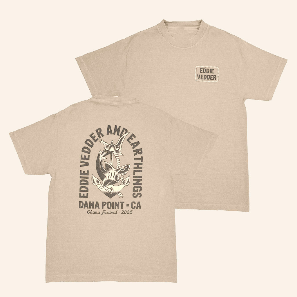 Eddie Vedder Merch Eddie Vedder Shark Anchor T-Shirt Christmas Gifts For Husband