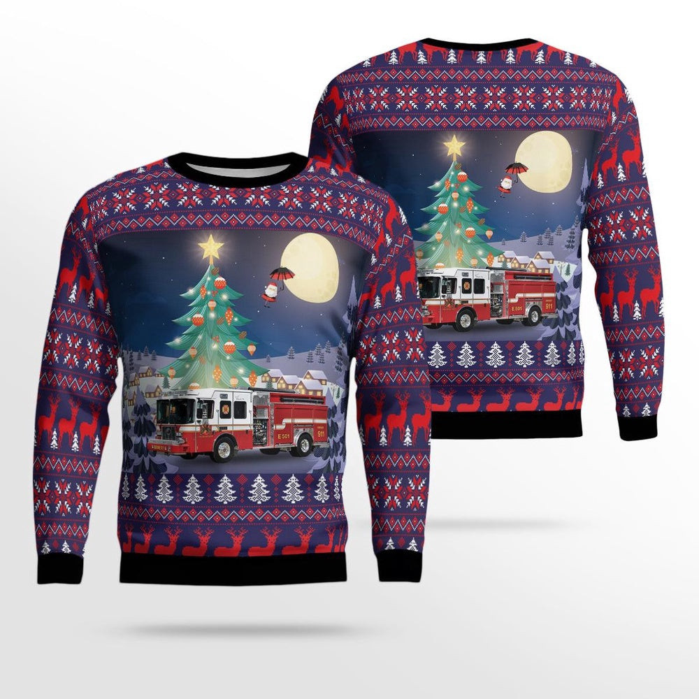 Eddyville Kentucky Eddyville Fire Department AOP Ugly Sweater Xmas Unisex Sweater Christmas Gifts For Men Women