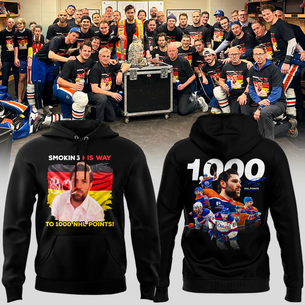 Edmonton Hockey Leon Draisaitl 1000 Career Points Hoodie Best Gifts For Hockey Fans