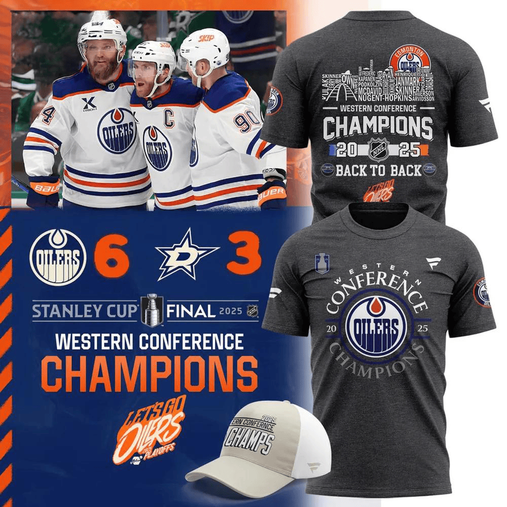 Edmonton Oilers 2025 Western Conference Champions T-Shirt Gifts For Hockey Fan