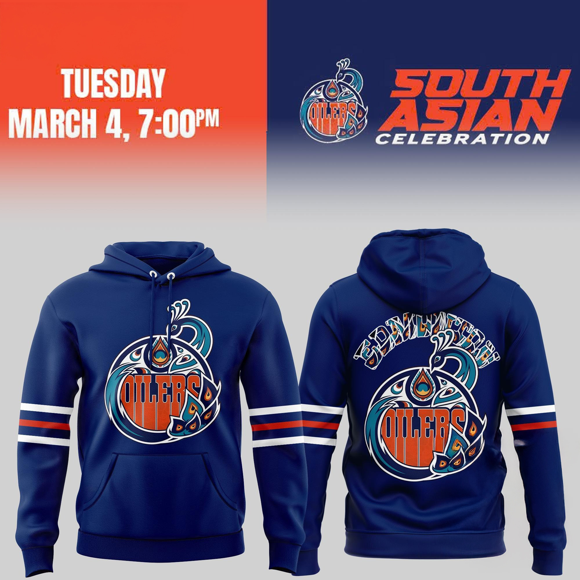 Edmonton Oilers South Asian Celebration Limited Hoodie Cool Gifts For Hockey Fans