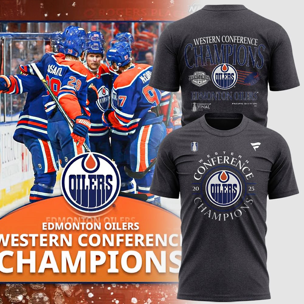 Edmonton Oilers Western Conferance Champions T-Shirt 2025 Unique Gifts For Hockey Fans