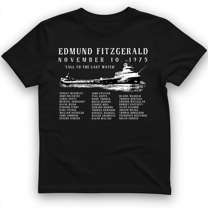 Edmund Fitzgerald T Shirt Great Lakes History Tee Gift for History Lovers