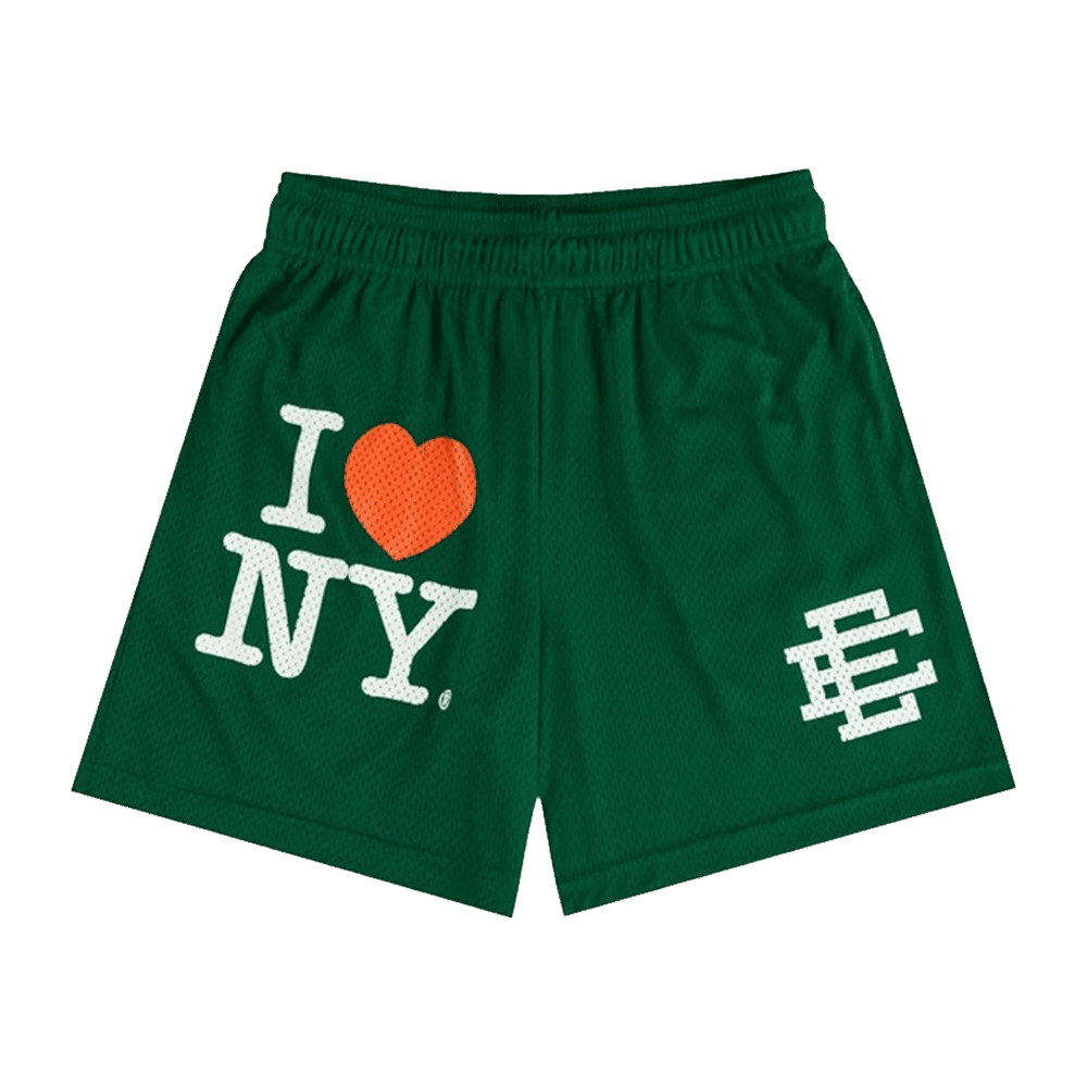 EE I Love New York Shorts Green White Merch Gift for Husband Eric Emanuel Style
