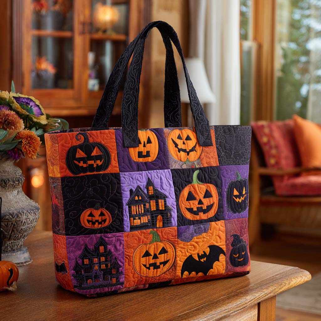 Eerie Escape Quilted Tote Bag Halloween Gifts For Her